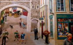 Quebec City, muurschildering in de oude binnenstad